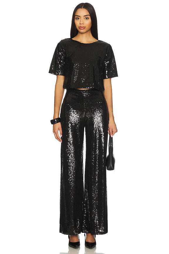 Sequin Short Sleeve Top