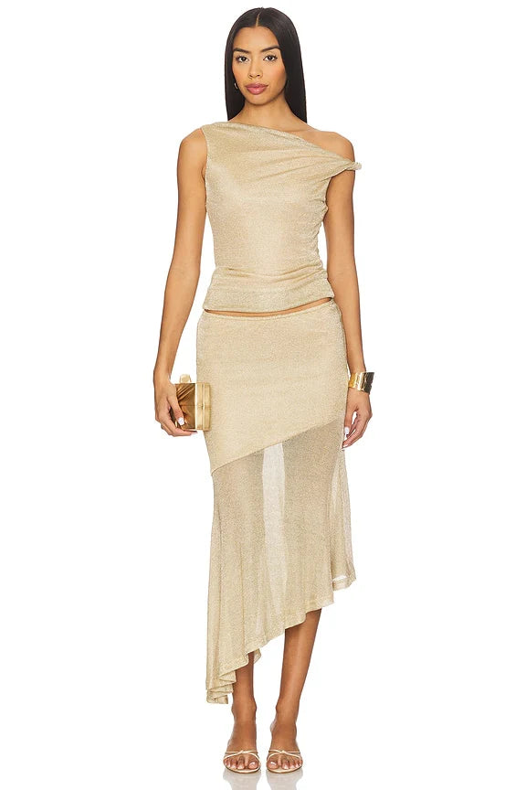 Elaine Flounce Midi Skirt