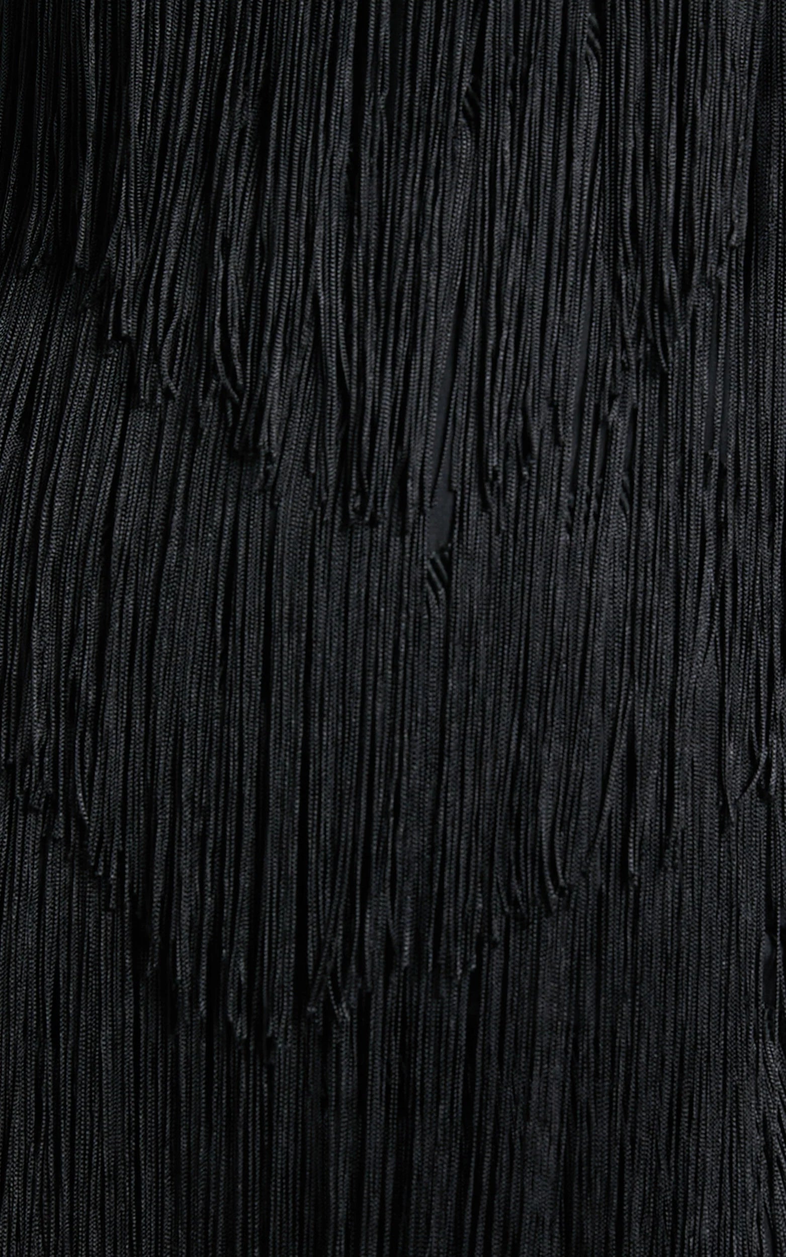 Siofra Mini Dress - Zig Zag Fringe Dress in Black