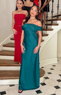 Seraphina Teal Off The Shoulder Maxi Dress