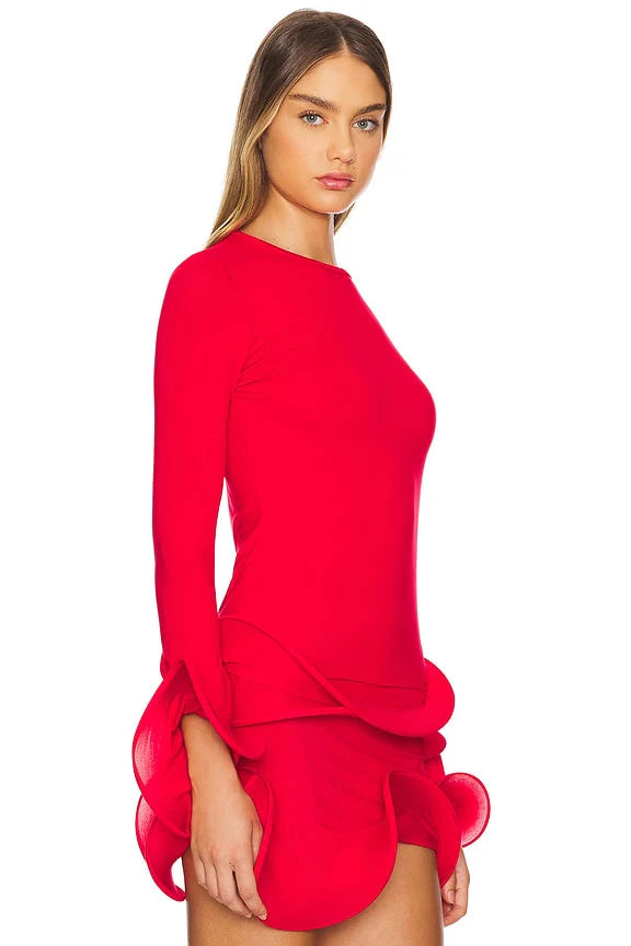 Wave Sleeve Top