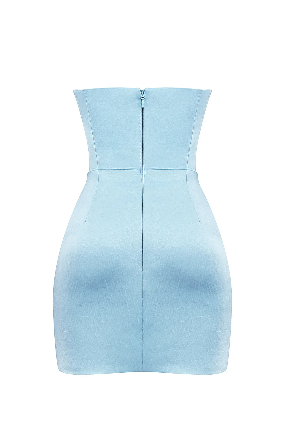 Ocean Blue Strapless Mini Dress