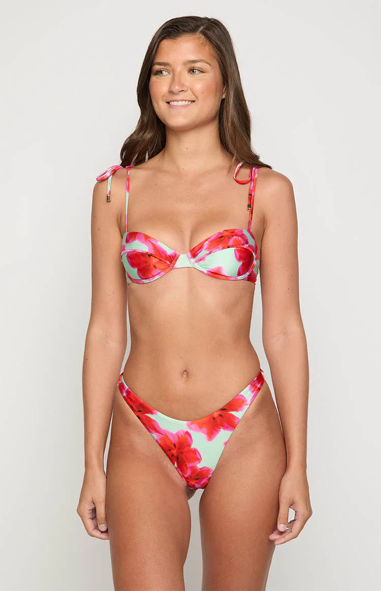9.0 Swim Bianca Green Floral Bikini Bottoms
