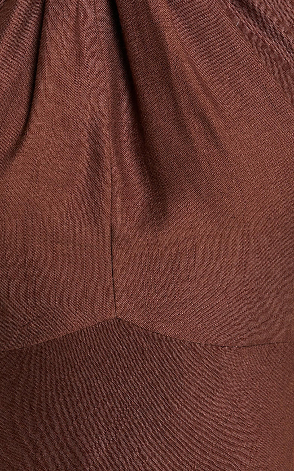 Louie Mini Dress - Linen Halter Neck Dress in Chocolate