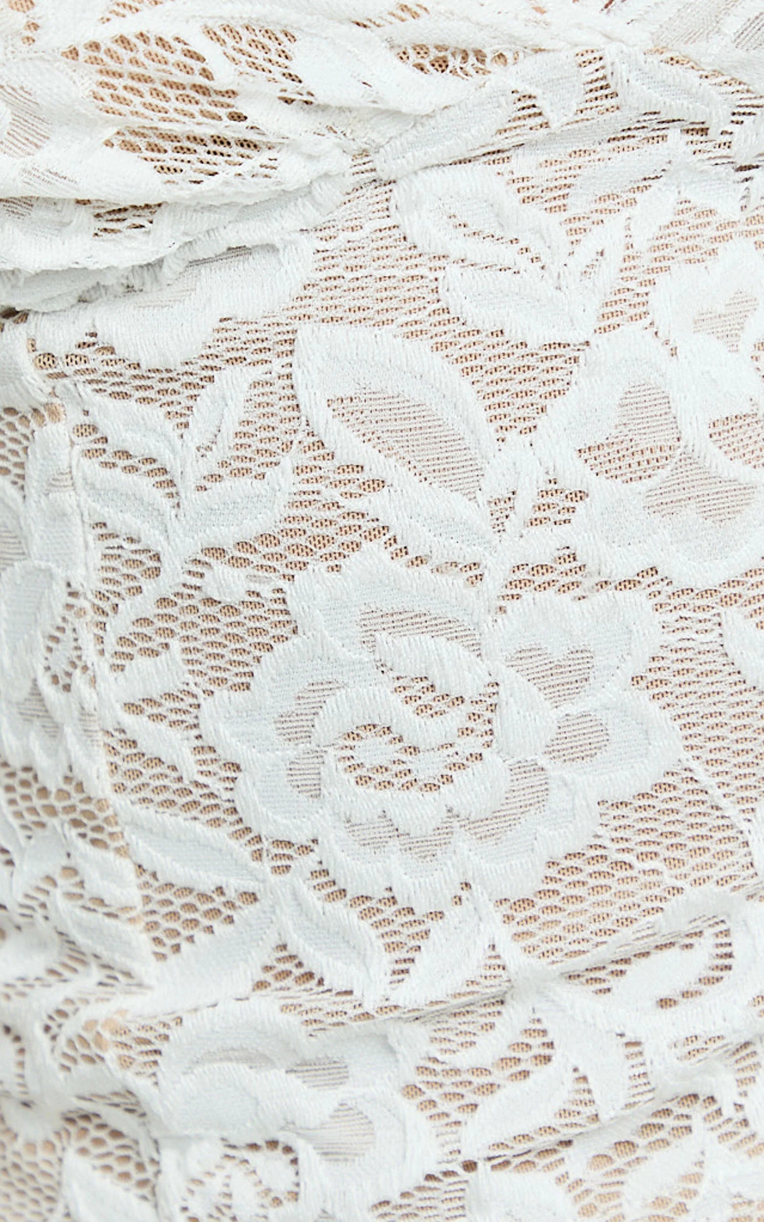 Antonia Top - V Neck Lace Detail Top in White