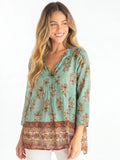 Cotton Tunic-In-A-Bag - Aqua Riviera Floral