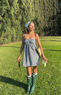 Avara Black Gingham Mini Dress