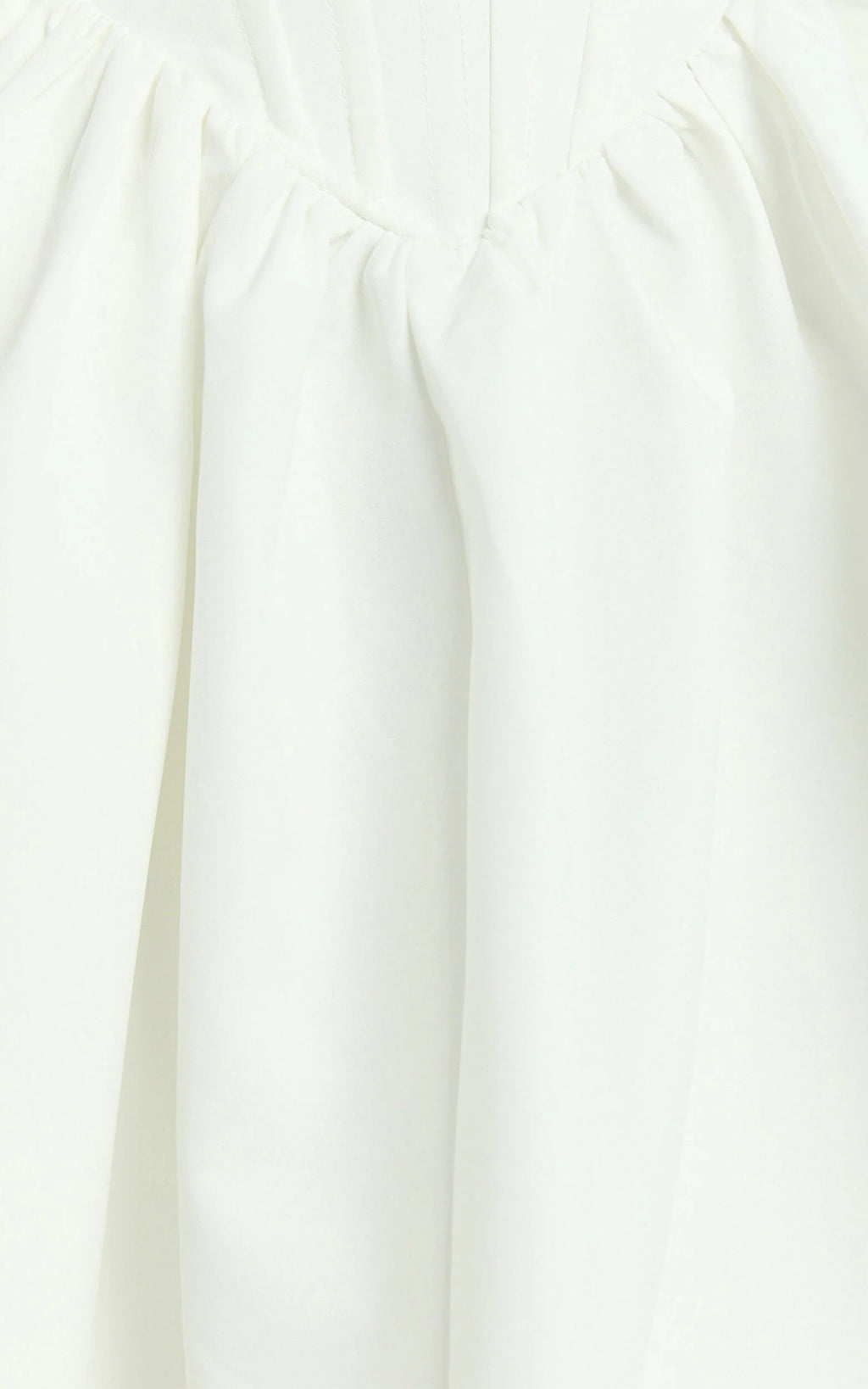 Aimee Mini Dress - Scoop Neck Corset Gathered Dress in White