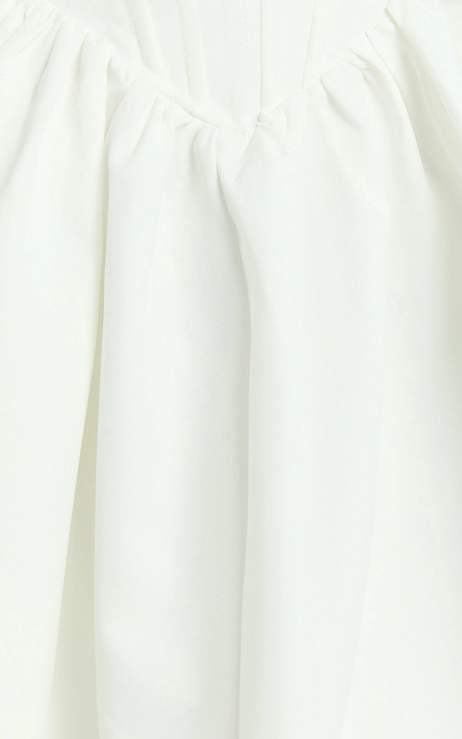Aimee Mini Dress - Scoop Neck Corset Gathered Dress in White