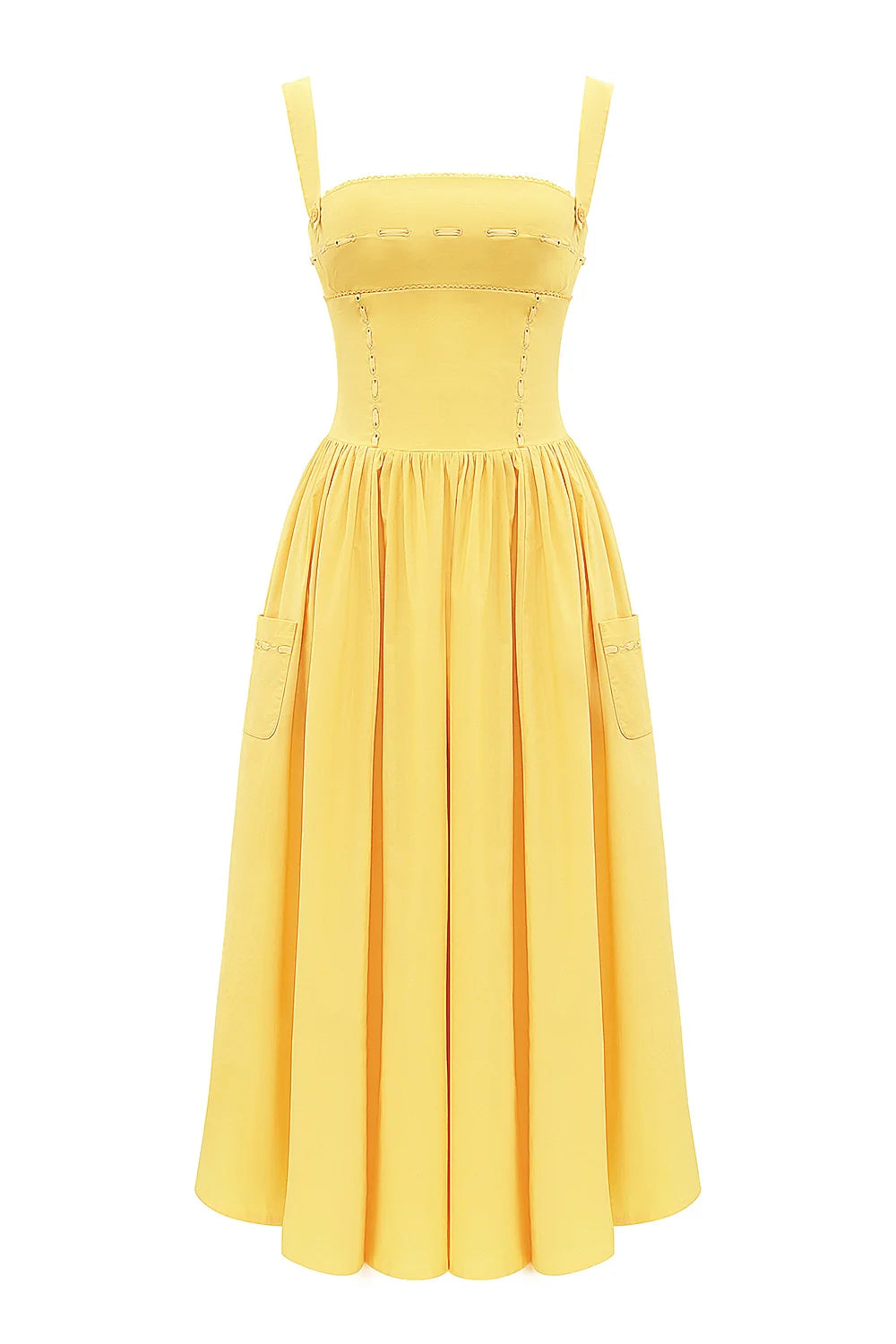 Apricot Cotton Midi Sundress